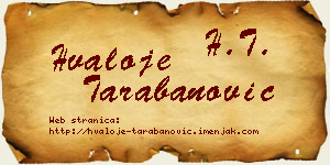 Hvaloje Tarabanović vizit kartica